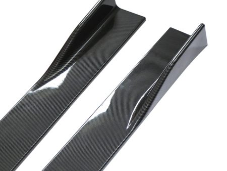 Maxbell Universal Side Skirts Rear Side Skirt Winglets Diffusers for Civic Carbon Fiber 200cm Online now