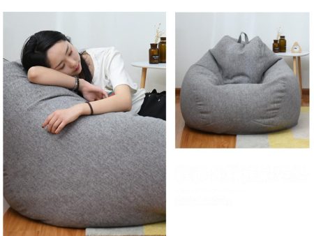 2 Pieces Solid Color Stuffed Animal Storage Bean Bag Cover Gray & Green Online Hot Sale