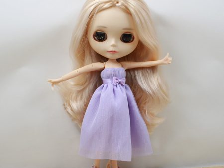 Maxbell 1 6 Scale Chiffon Strapless Dress Skirt for Blythe Azone Licca Doll purple For Sale