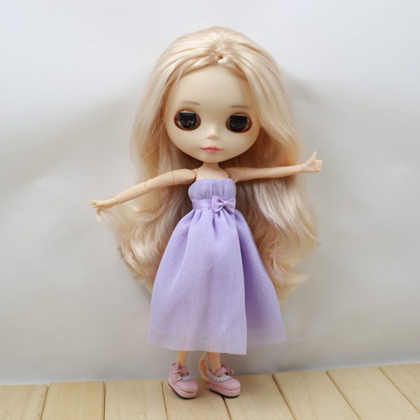 Maxbell 1 6 Scale Chiffon Strapless Dress Skirt for Blythe Azone Licca Doll purple For Sale